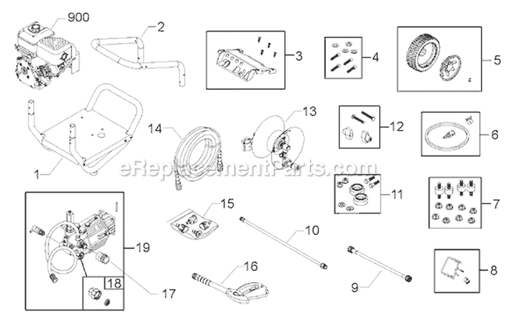 Page A Diagram and Parts List for 020275-1  Briggs and Stratton Pressure Washer